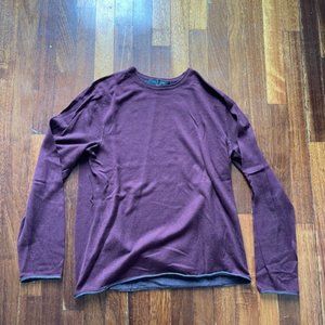 Rag and Bone Men's Sweater - Burgundy/Maroon - Medium - Merino Wool/Cotton Blend